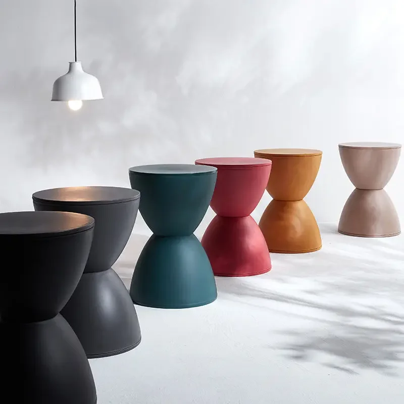 Nordic Schuh Ändern Hocker für Zuhause Einfache Wohnzimmer Hocker Kinder Niedrigen Hocker Dicken Kunststoff Kreative Rund Hocker Möbel Image