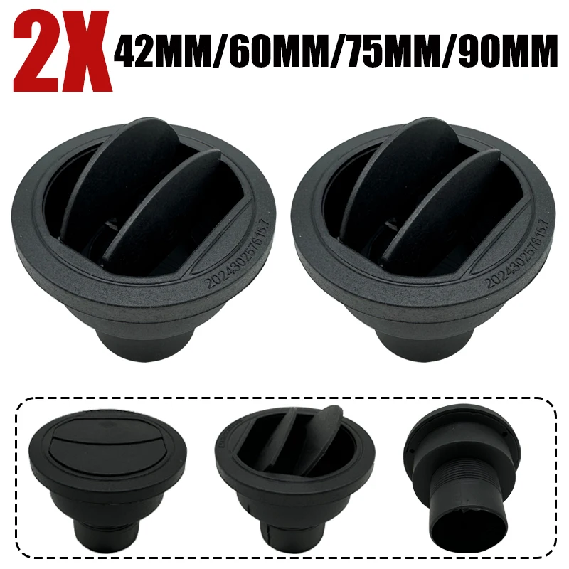 2X 42/60/75/90mm Parkplatz Diesel Heizung Warm Air Vent Kanal Rohr Auslass Drehbare auspuff Joiner Stecker Auto Lkw VAN Camper Image