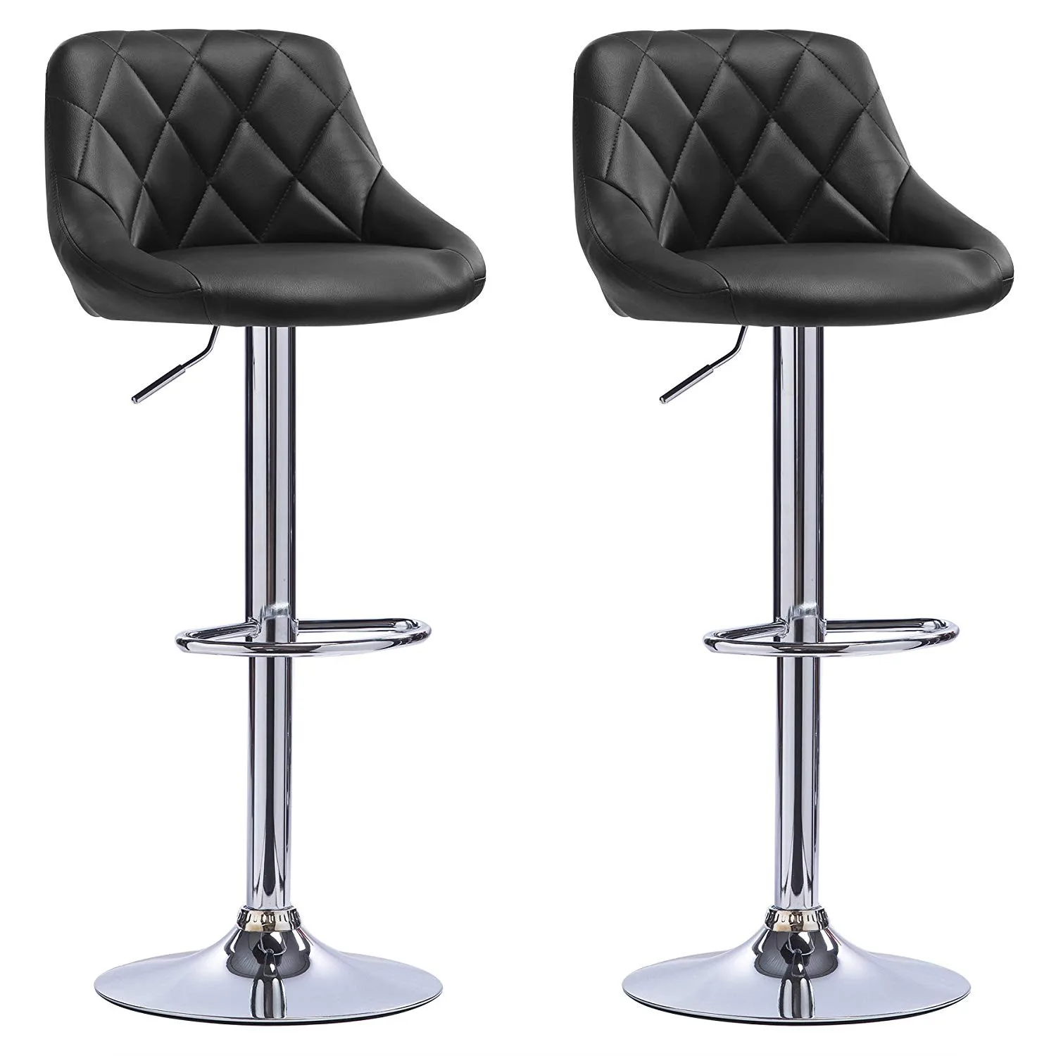 Confezione da 2 sgabelli da bar in pelle PU sedia da bancone girevole sgabelli da bar con schienale medio regolabile in altezza parrucchiere tavolo da cucina di casa (7 colori)