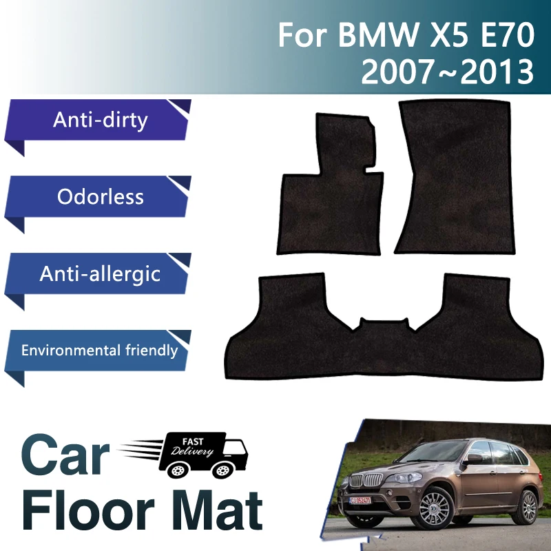 Tappetini per auto Pavimento per BMW X5 E70 2007 2008 2009 2010 2011 2012 2013 5 posti Anti-sporco Pad Tappeti Coprigambe Accessori auto