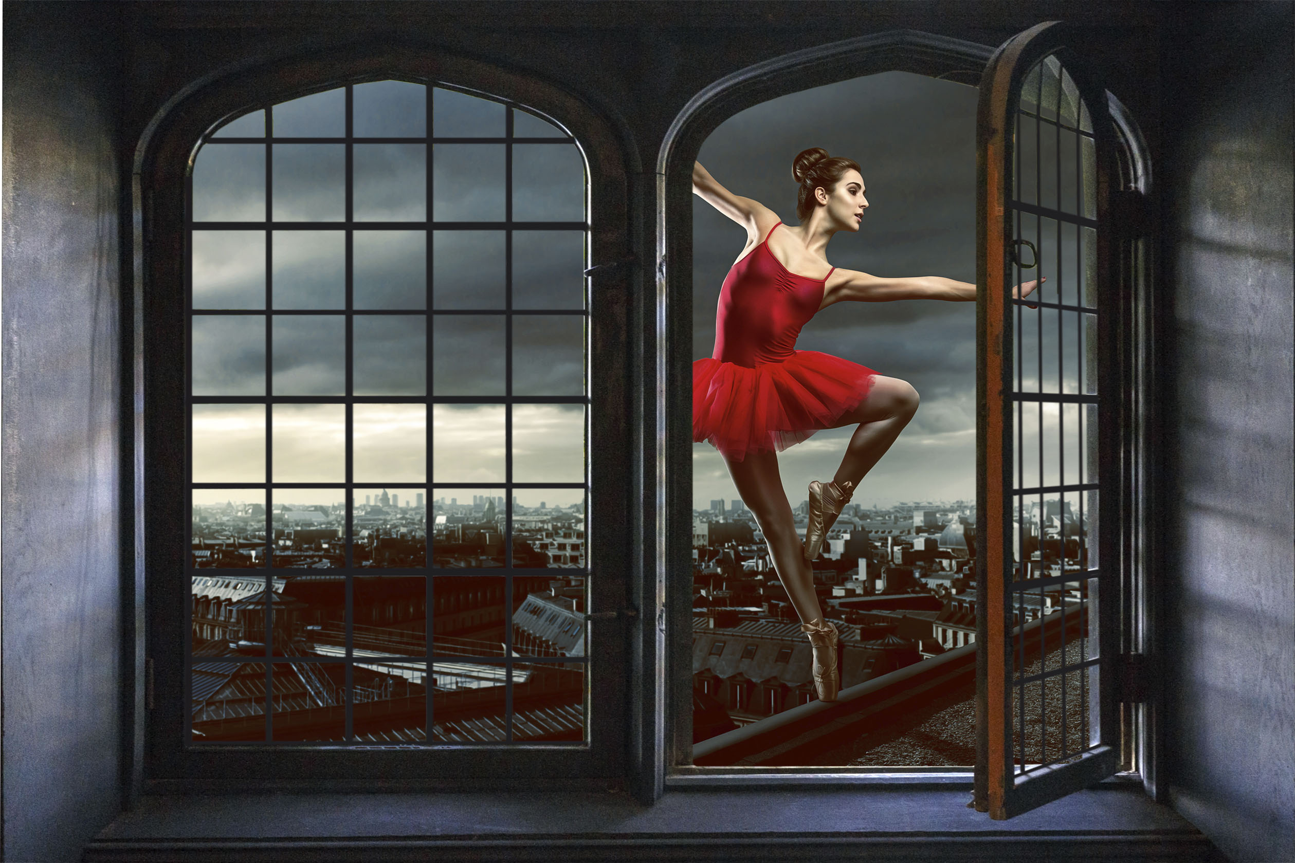 Wandsticker QUEENCE "Dancing", bunt, B:60cm H:40cm, Vinyl, Wandtattoos, Wandsticker, Wandbild, selbstklebend, 3D, Fenster