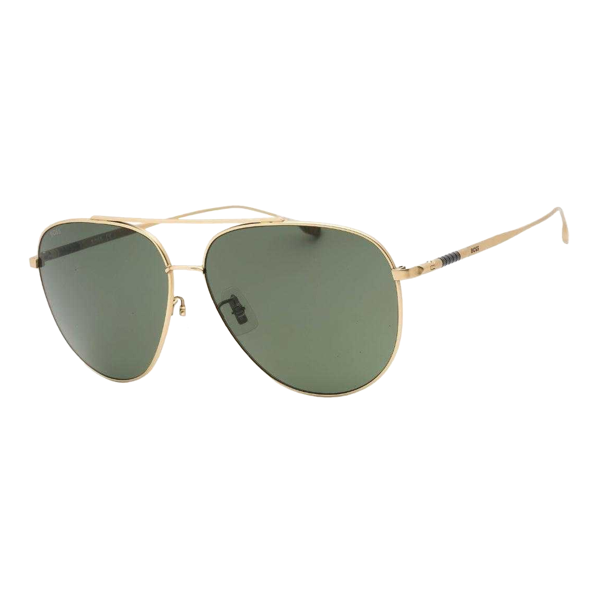 Hugo Boss - "1296" Sonnenbrille für Herren, Titanium-Grau, Edelstahl (Gold/Grün) Image