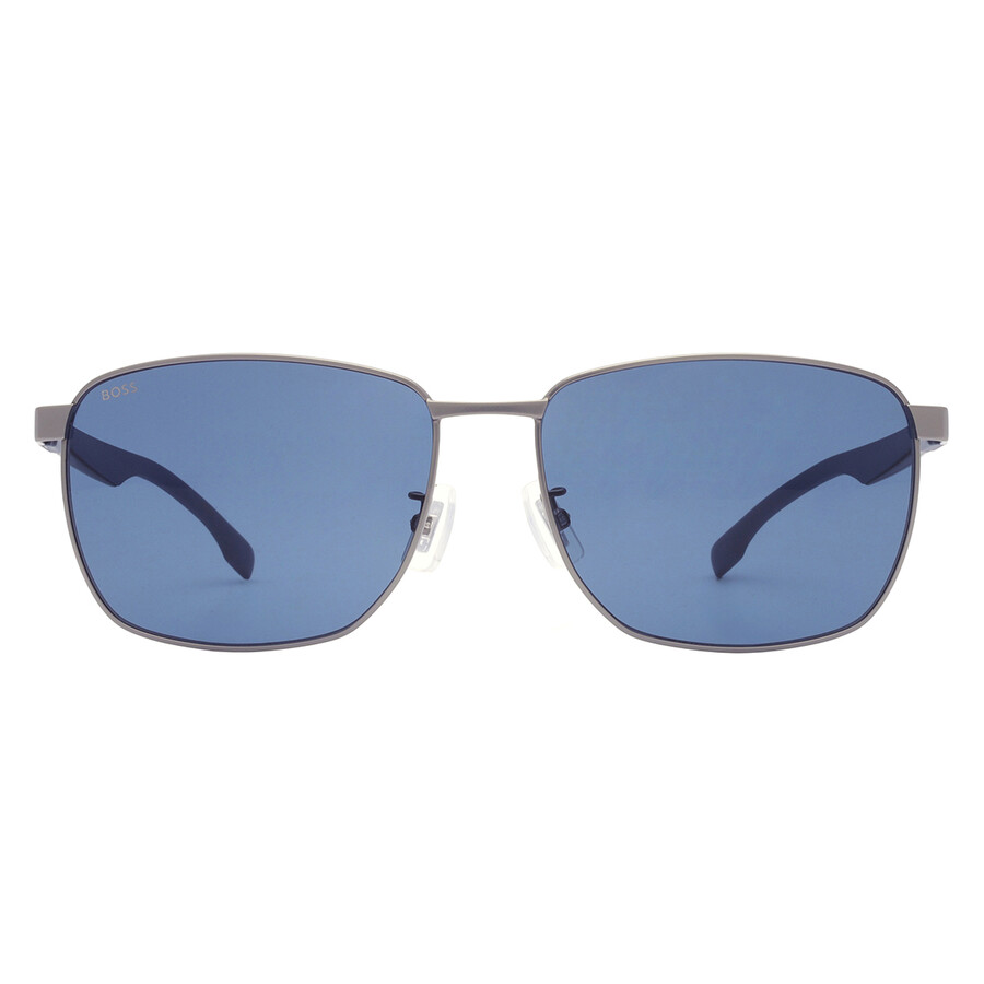 Hugo Boss - Rechteck-Sonnenbrille für Herren (Dunkles Ruthenium/Blau) Image