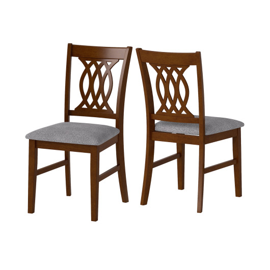 Costway Dining Chairs Set of 2 Dining Room Chairs with Padded Seat for Kitchen Living Room-Walnut