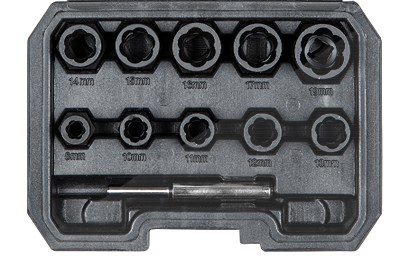 Sw Stahl Spiralnuteneinsätze, 3/8, 8-19 mm, 11-teilig [Hersteller-Nr. 05585L] Image