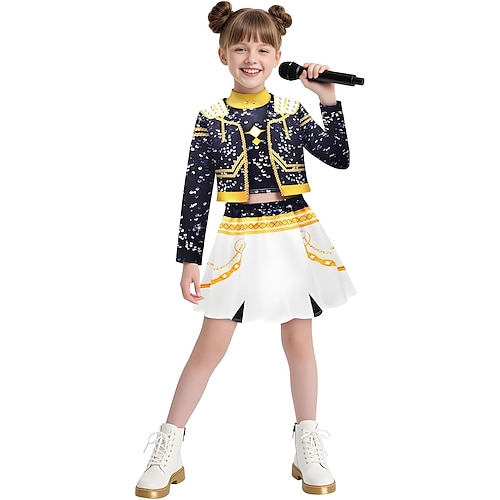 Von koreanischen Idolen inspiriert Popstar Outfits Film Mode Cosplay-Kostüm Virtuelles Idol for Mädchen Kinder Halloween Karneval Party Schule Image