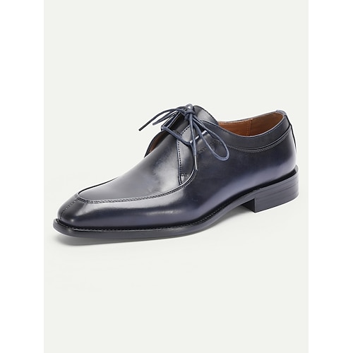 Schwarze Herren-Lederschuhe – hochwertiges Design mit glatter Oberfläche, perfekt für Hochzeiten und formelle Anlässe Image