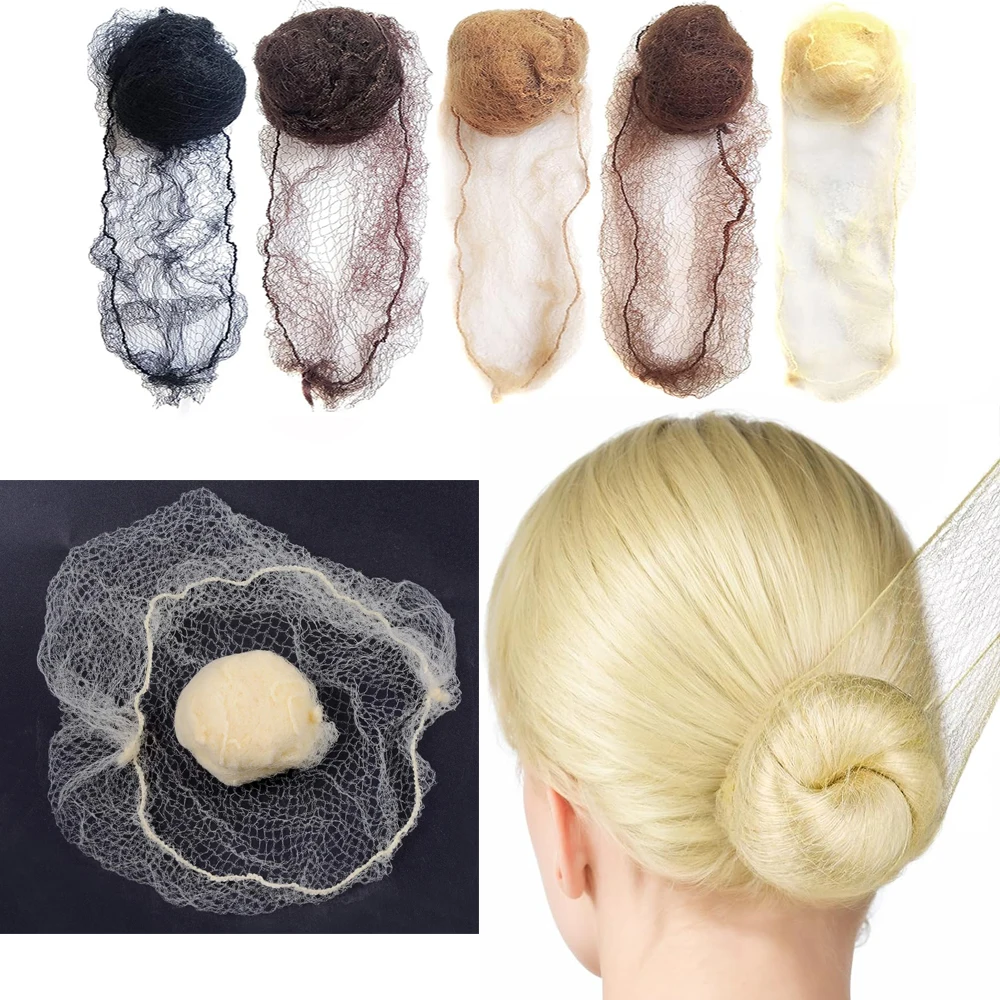 20 Stück Nylon-Haarnetz für Dutt, Schwarz, Blond, Braun, 5 mm, langlebiges Netz-Haar-Styling-Werkzeug für Perücken, Haarnetz für Frisur Image