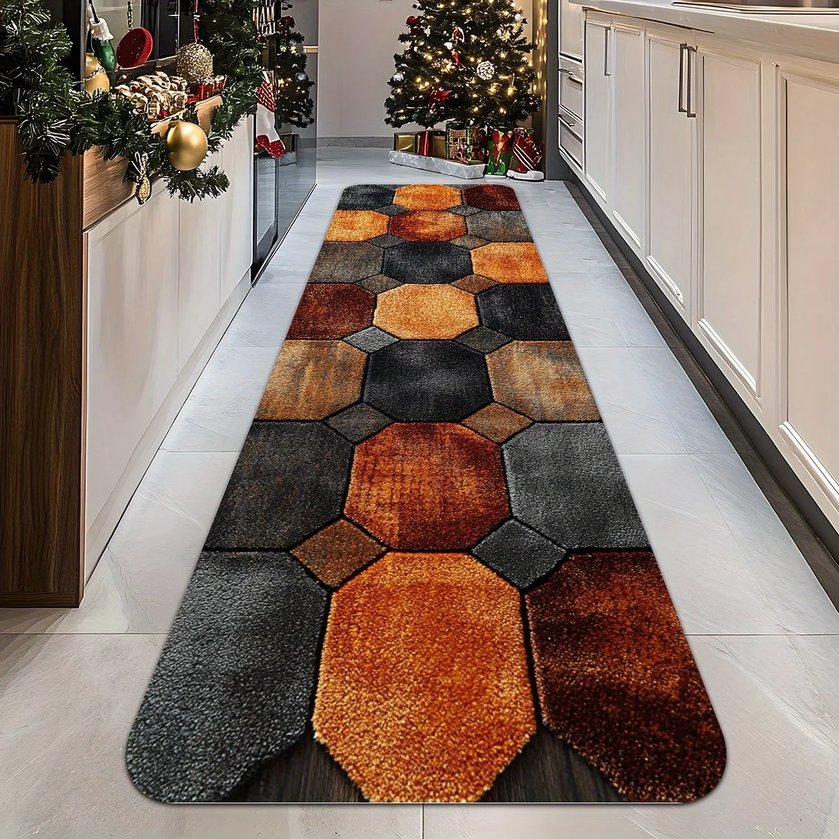 VIKAMA Vintage Plaid Carpet Long Carpet Kitchen Rug Doormat Runner Rug Bathroom Mat Rug For Bedroom Carpet For Live Room Home De