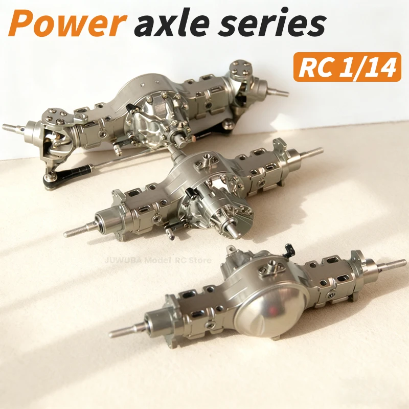 Metall Vorder- und Hinterachse mit Differentialsperre für 1/14 Tamiya Truck Traktor Scania Benz MAN Volvo DIY Upgrade-Teile Image