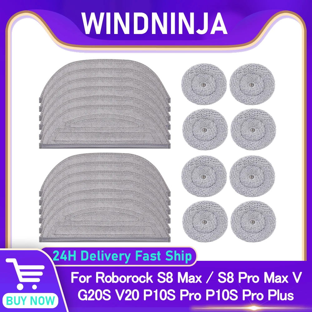Mopp Tuch Für Roborock S8 Max Ultra S8 MaxV Ultra G20S Roboter Staubsauger Zubehör Antibakterielle Schock Mopp Tuch Runde Lappen Image