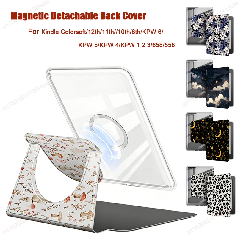 Custodia magnetica staccabile per Kindle Paperwhite 6 12th 11th 10th 8th Generation Custodia Kindle Colorsoft 1 2 3 5 6 6.8 7 pollici Custodia