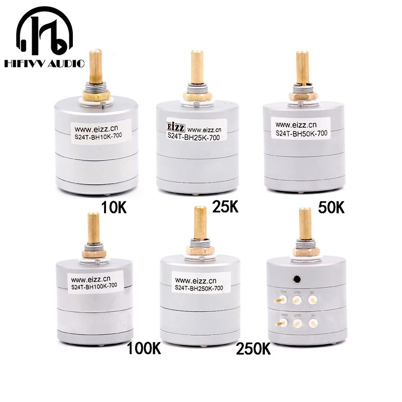 Hifi Eizz Sound Potentiometer 5.1ch 24-Stufen-Stereo-Audio-Verstärker Lautstärke regler Dämpfung alpen 10k 25k 50k 2,0 k 250k Image