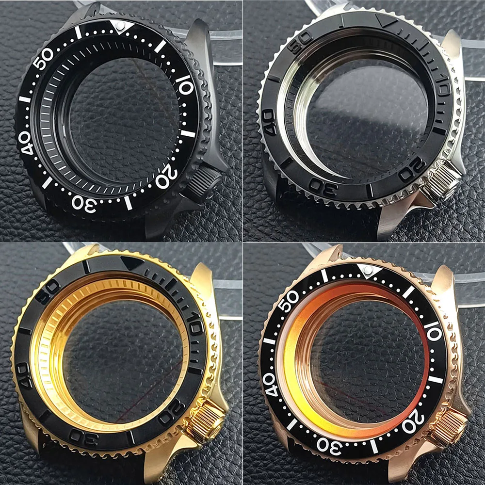 Gehäuse 41,5 mm Schwarz/Silber/Roségold Wasserdichtes Edelstahlgehäuse Passend für NH35 NH36 Uhrwerk Gehäuse Flugzeug Saphirglas Image