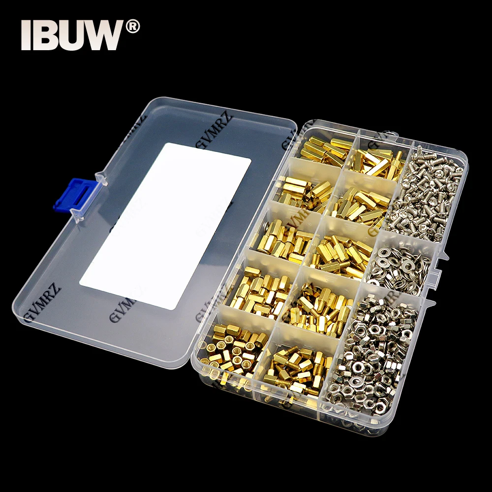 910PCS M3 Massivem Messing Kupfer PCB Board Hex Hexagon Standoff Säule Spacer Säule Schraube Mutter Sortiment Kit Set Image