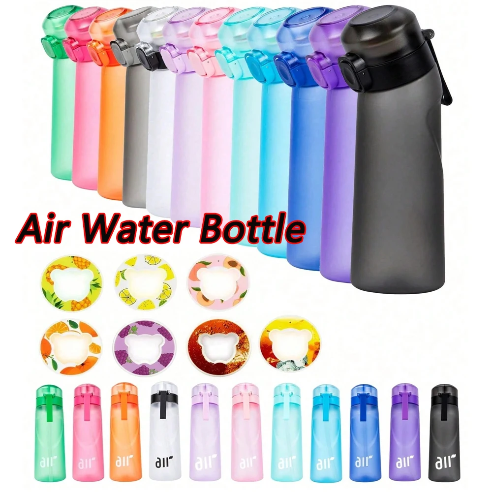 1 Stück Luftgeschmack-Wasserflasche mit 1 Stück zufälliger Geschmacks Pod Sport duftende Wasserflasche 0 Zuckergeschmacksrichtungen Ring Outdoor-Wasserbecher Image