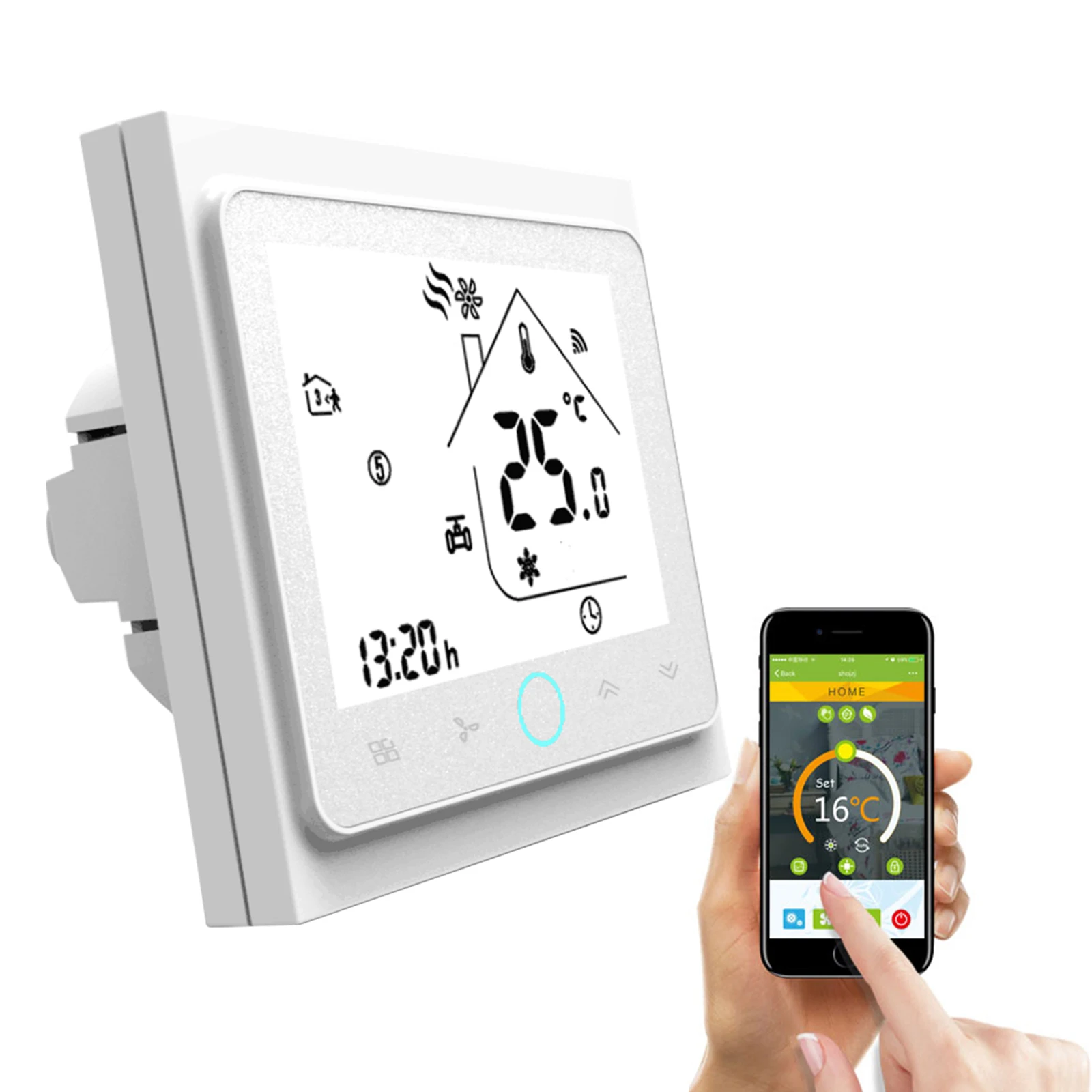 Qiumi Smart Wifi Thermostat Intelligente Klimaanlage Temperaturregler Programmierbar für die Hausautomation Image
