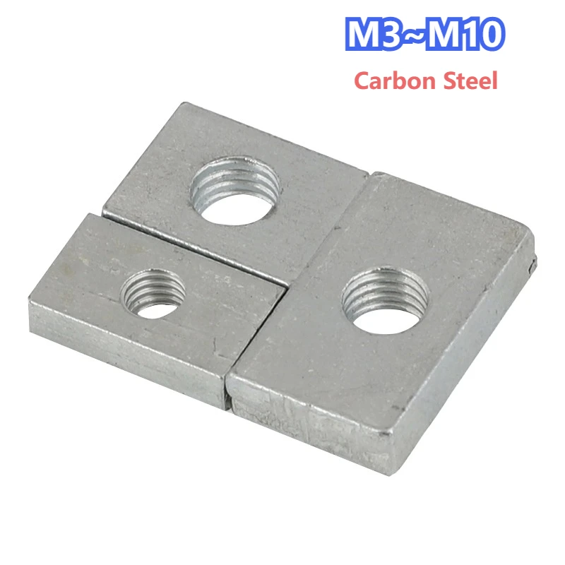 Vierkantmutter, rechteckige Muttern, dünner Gleitblock, Gleitblock für Profilzubehör aus verzinktem Kohlenstoffstahl, M3, M4, M5, M6, M8, M10 Image