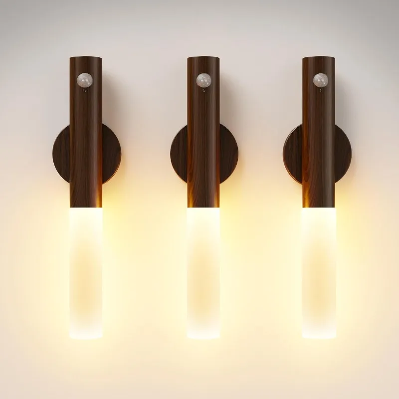 Nachtlicht mit Bewegungsmelder, magnetische Wandleuchte, USB wiederaufladbar, LED-Licht für Innenwandleuchte, Garderobenleuchte, Flur, Treppen