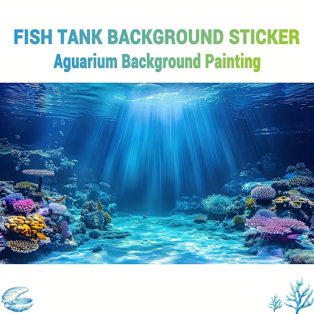 Aquarium-Hintergrundtapete, Aquarium-Aufkleber, geeignet für Meerwasser-/Süßwasser-Aquarien, Schildkrötentanks und Aquarien Image