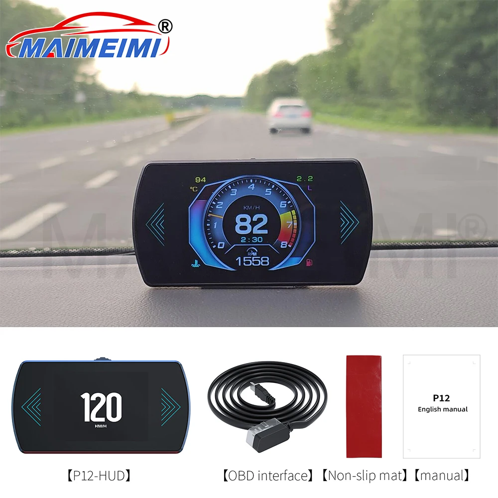 P12 OBD2 Head Up Display OBD2 Auto Geschwindigkeit Tachometer RPM Kraftstoff Verbrauch Auto Elektronik Zubehör Image