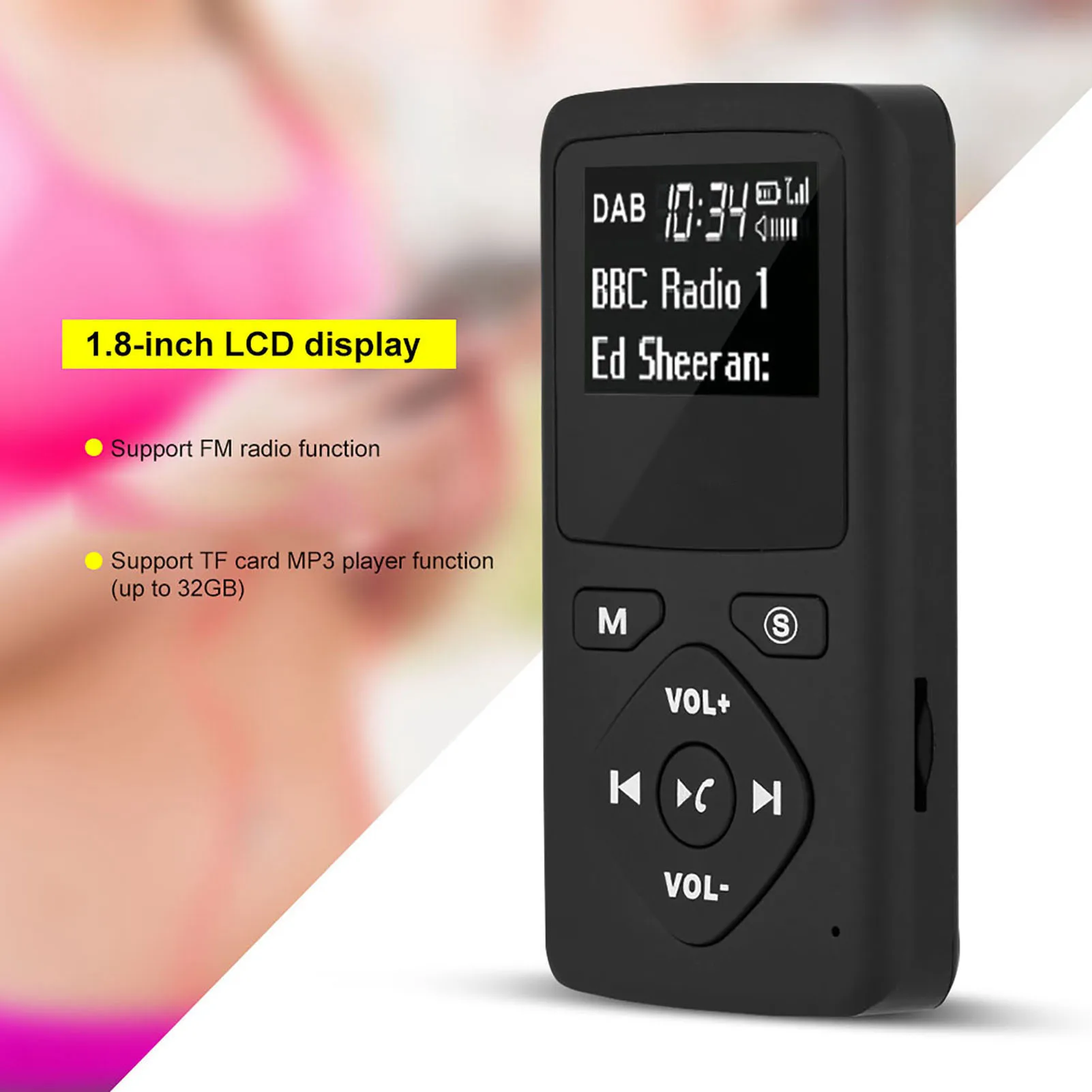 DAB Digitalradio Tragbarer DAB-Radioempfänger Tragbarer DAB/DAB+ Digitaler Radioempfänger Bluetooth MP3-Player mit Kopfhörer Image