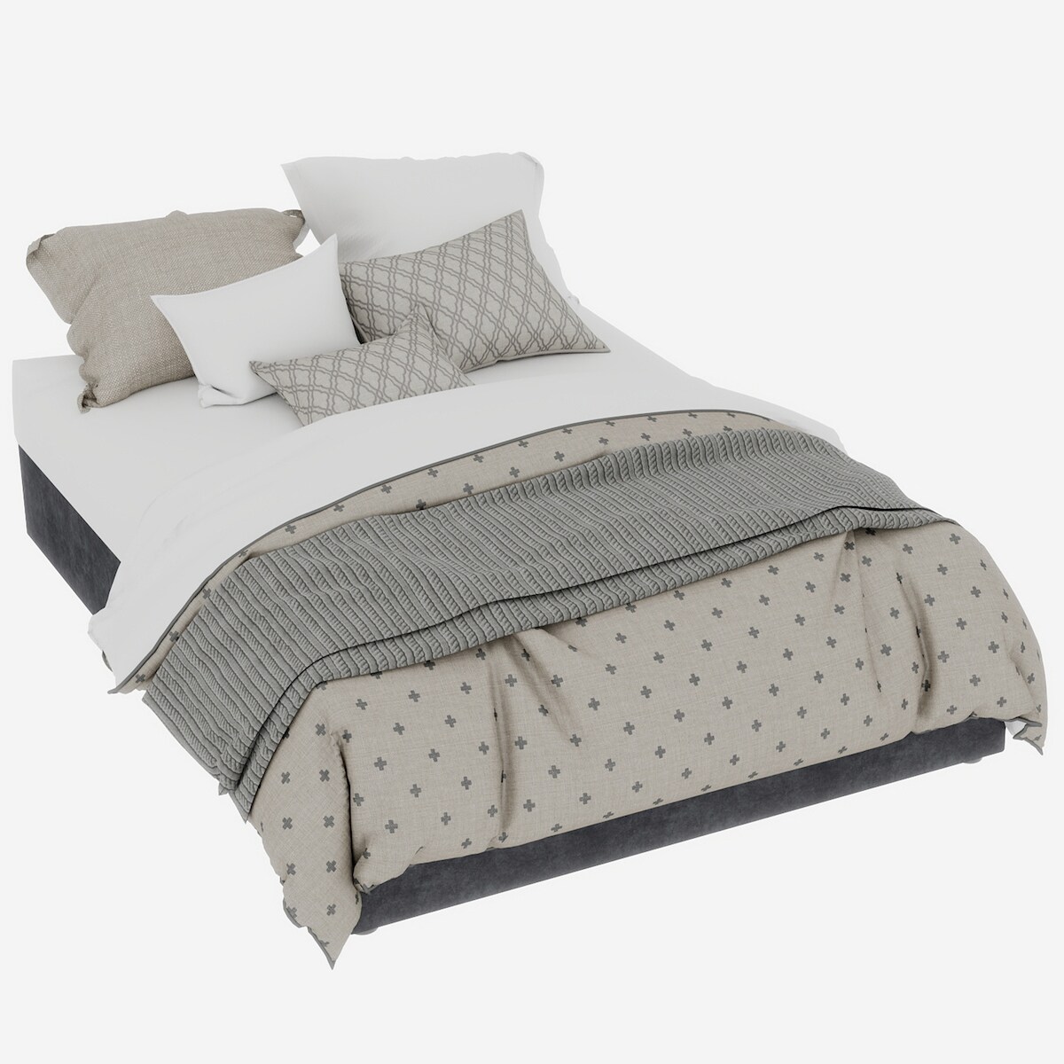 OKWISH Polsterbett 140x200 Gaslift Holzrahmen Komfort Doppelbett Schlafmöbel Modern Luxus Niederländischer Samt Stabil Grau Image