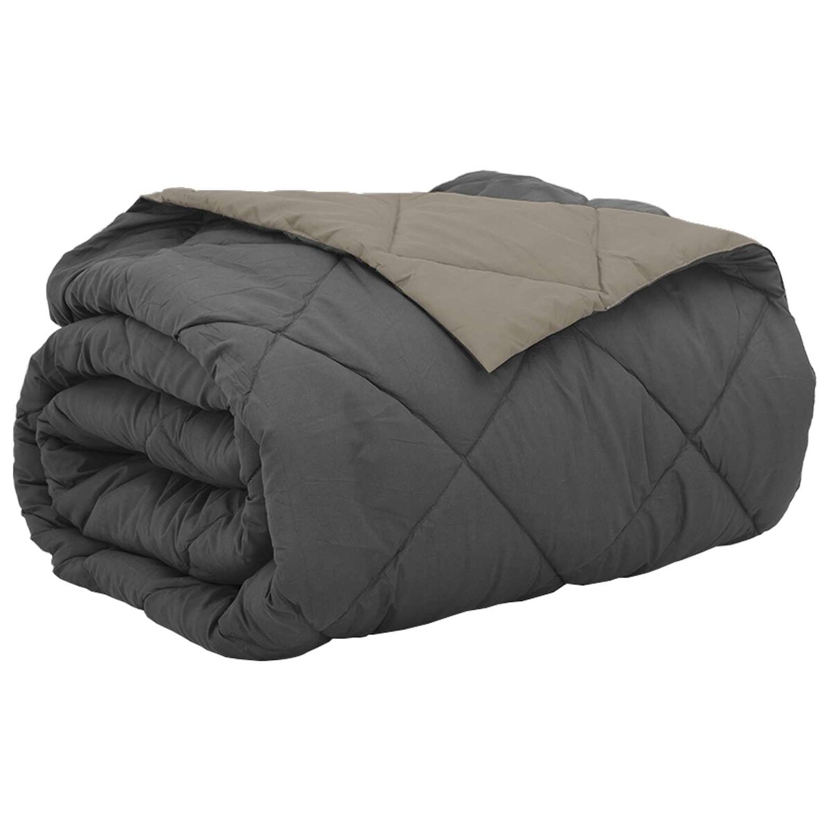 vidaXL Sommerdecke Hellgrau und Anthrazit 240 x 260 cm Mikrofaser Image