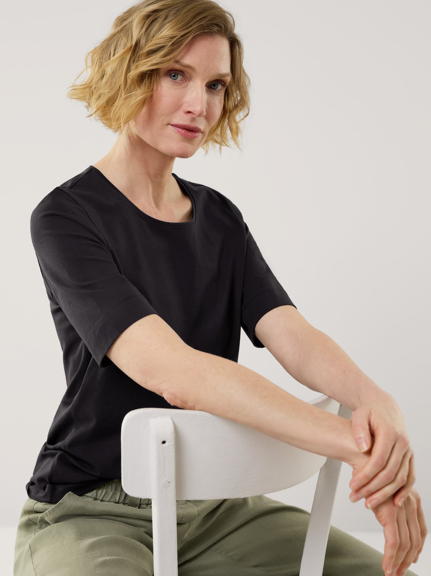 Baumwoll-Basic-Shirt Halbarm Image