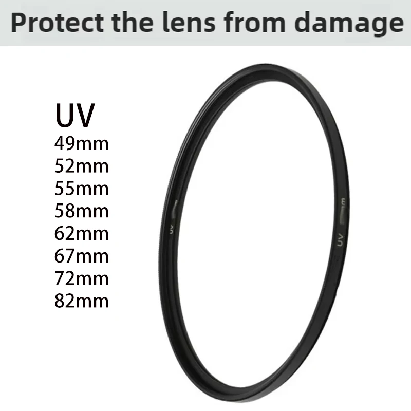 2026 NEU UV-Filter Schutzlinse 43 49 52 55 62 67 77 82mm für Canon Nikon Sony DSLR-Kameras Klare Optik Verbesserte Bildqualität Image