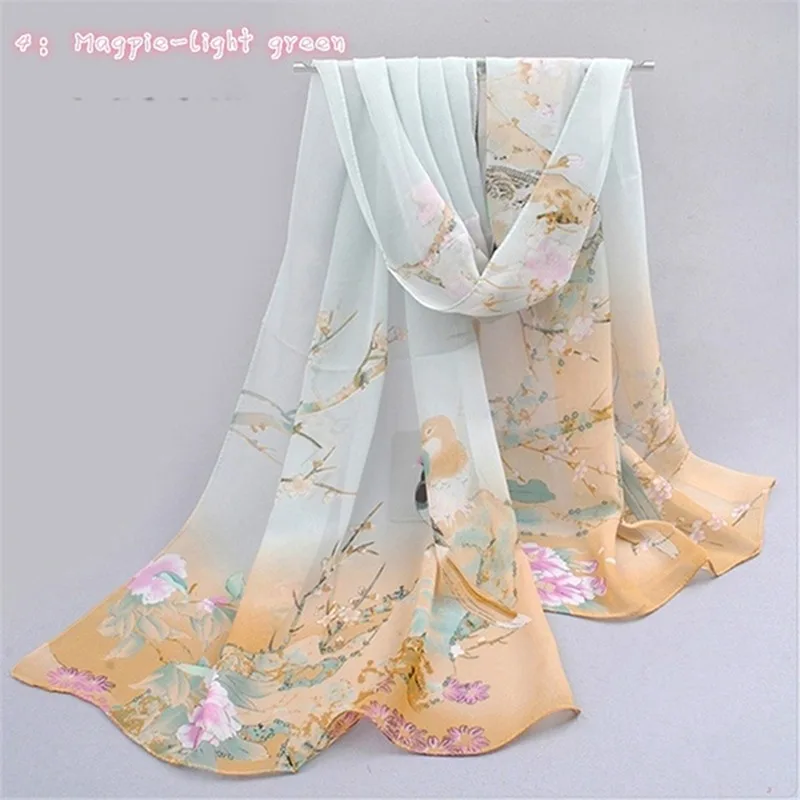Frauen Chiffon Schal Mode Freizeit Schmetterlinge Zweig Muster Lange Schal Vielseitig Elegante Minimalistischen Retro Weibliche Schals Image