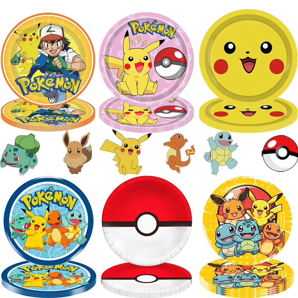 Pokemon Geburtstag Party Einweg Party Platten Pikachu Thema Tischdecke Charakter Ballon Geburtstag Dekoration Baby Dusche Suppli Image