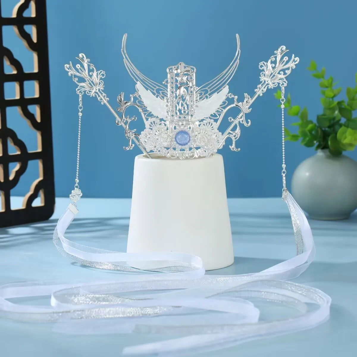 Damen Kopfbedeckung Double Phoenix Fringe Haarnadel Chinesischer Haarschmuck Image