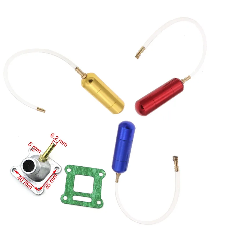 Racing Aluminium Gold Rot Blau Boost Power Flasche + Ansaugrohrdichtung für 2-Takt 43cc 47cc 49cc Mini ATV Quad Dirt Pocket Bike Image