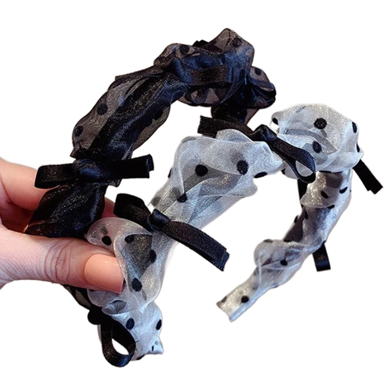 1pc Haarband Mode Bogen Knoten Stirnband Kopfschmuck Spitze Mesh Haarband Für Frauen Mädchen Haar Hoop Haar Zubehör Image