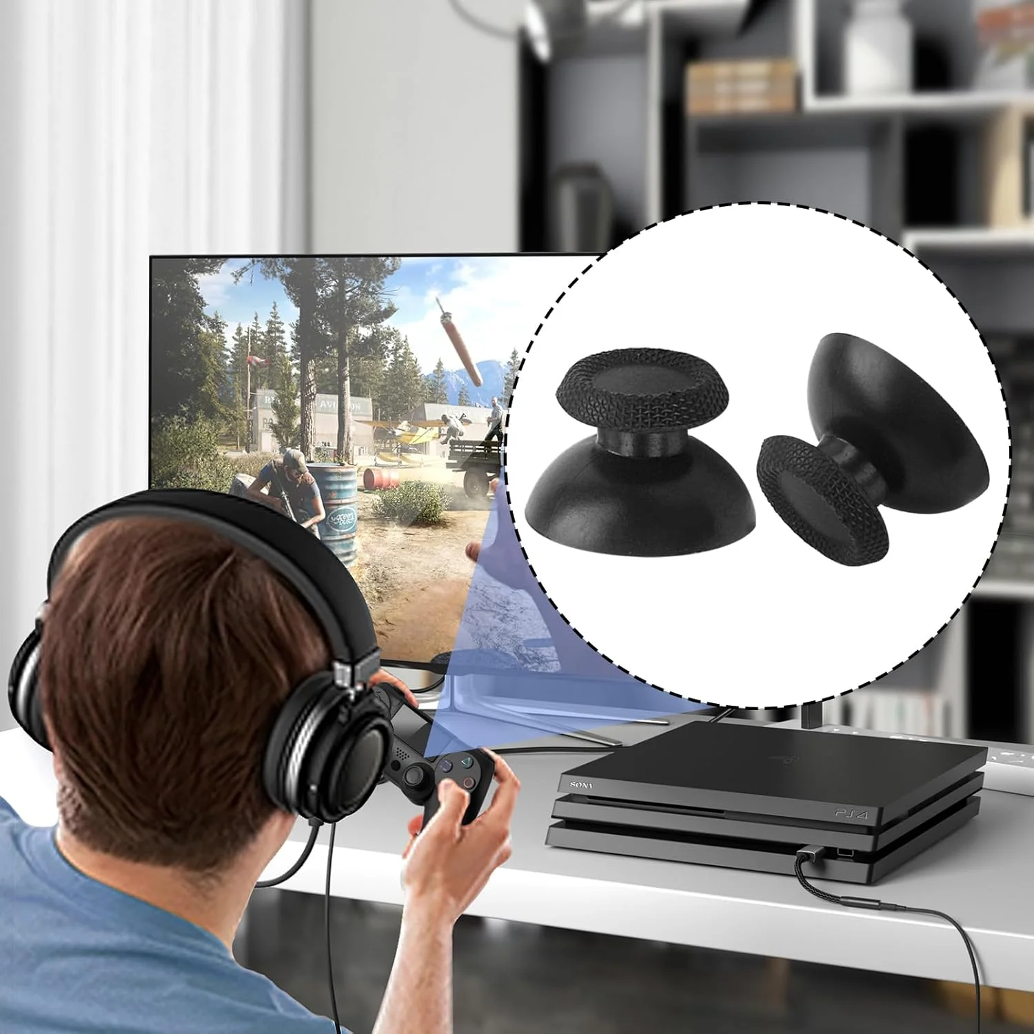 10/20 stücke Ersatz Thumbsticks Analog Für PS4 Controller Joystick Kappen Reparatur Teile Thumb-Sticks Für PlayStation 4 Zubehör Image