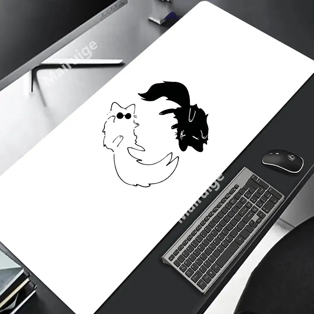 Schwarz und weiß süße Katze Mauspad Gamer Schreibtisch Matte große Büro Tastatur Pads Xll Teppich Computer Oberfläche für Zubehör Mauspad Image