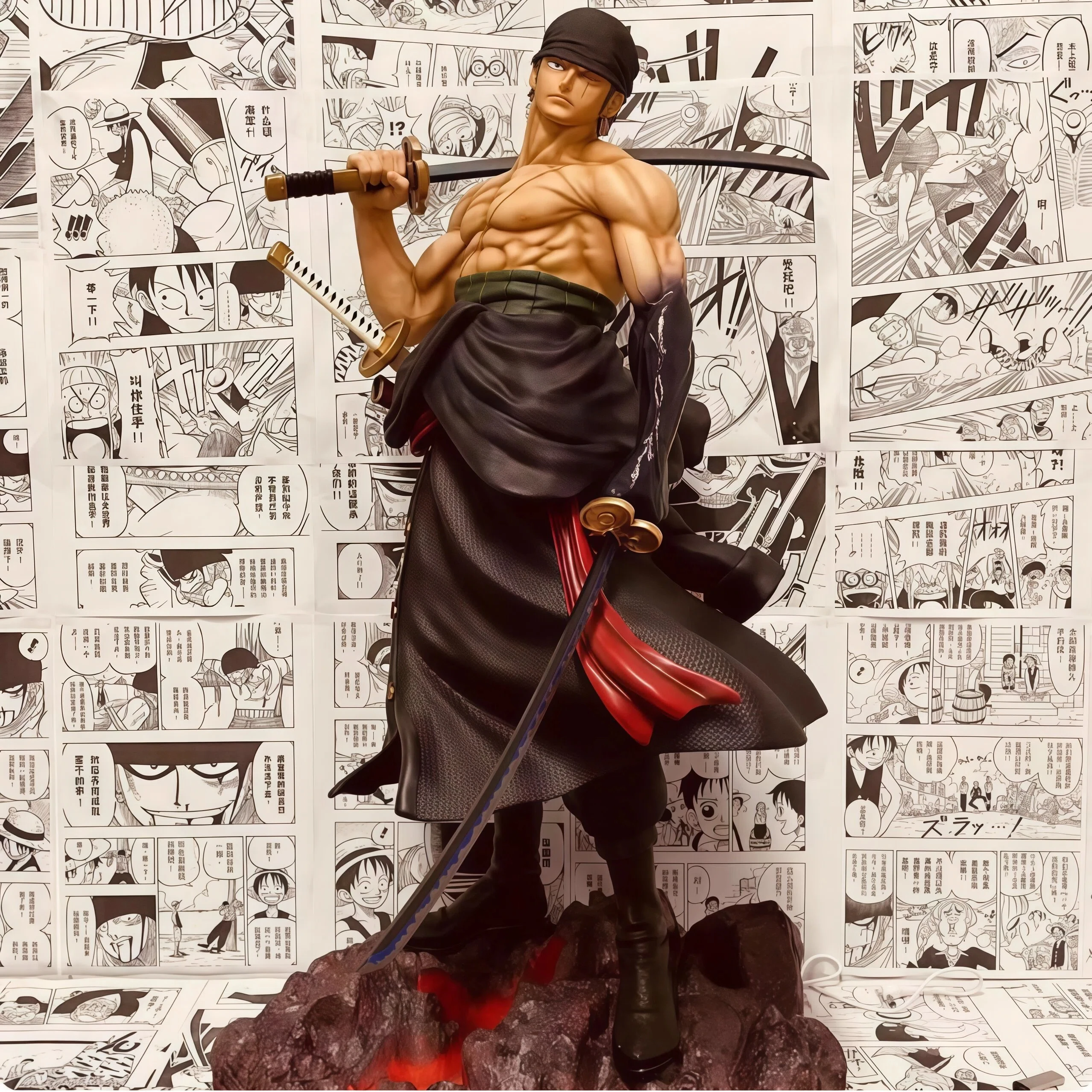Auf Lager One Piece 73 cm Roronoa Zoro & 70 cm Goose Step Ruffy & 70 cm Dream Ace Super große Figur Beliebte Anime-Charaktere Fan-Geschenk