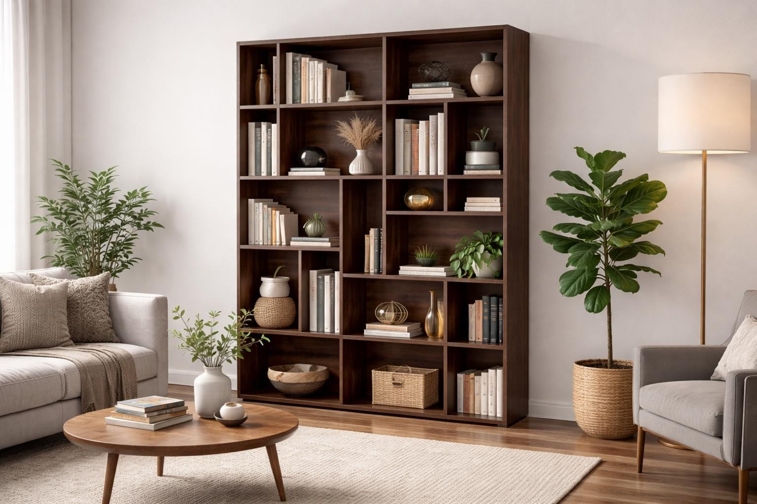 Progetti fai da te per mobili in legno / Libreria in noce / Progetto di falegnameria in PDF / Progetto digitale scaricabile