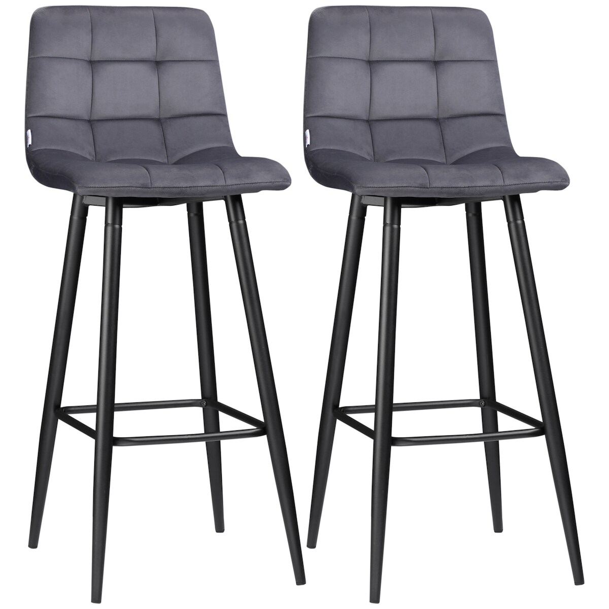 HOMCOM - Barhocker-Set - 42L x 47B x 105H cm - grau Image