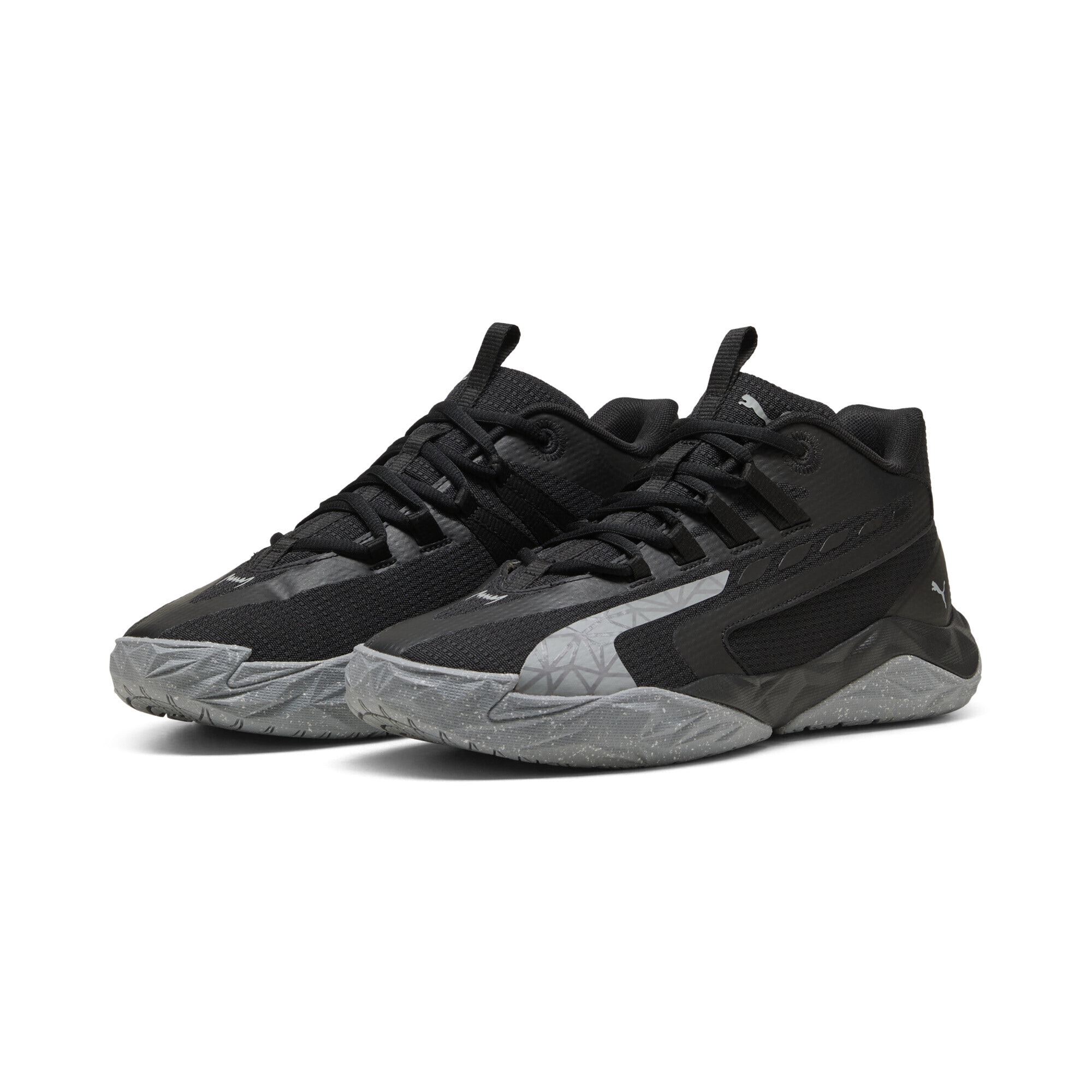 Basketballschuh PUMA "Dagger 2 Mid Basketballschuhe Erwachsene", Gr. 40, schwarz cool mid gray, Obermaterial: Synthetik, Textil; Futter: Textil; Innensohle: Textil; Laufsohle: Gummi, Synthetik, Schuhe