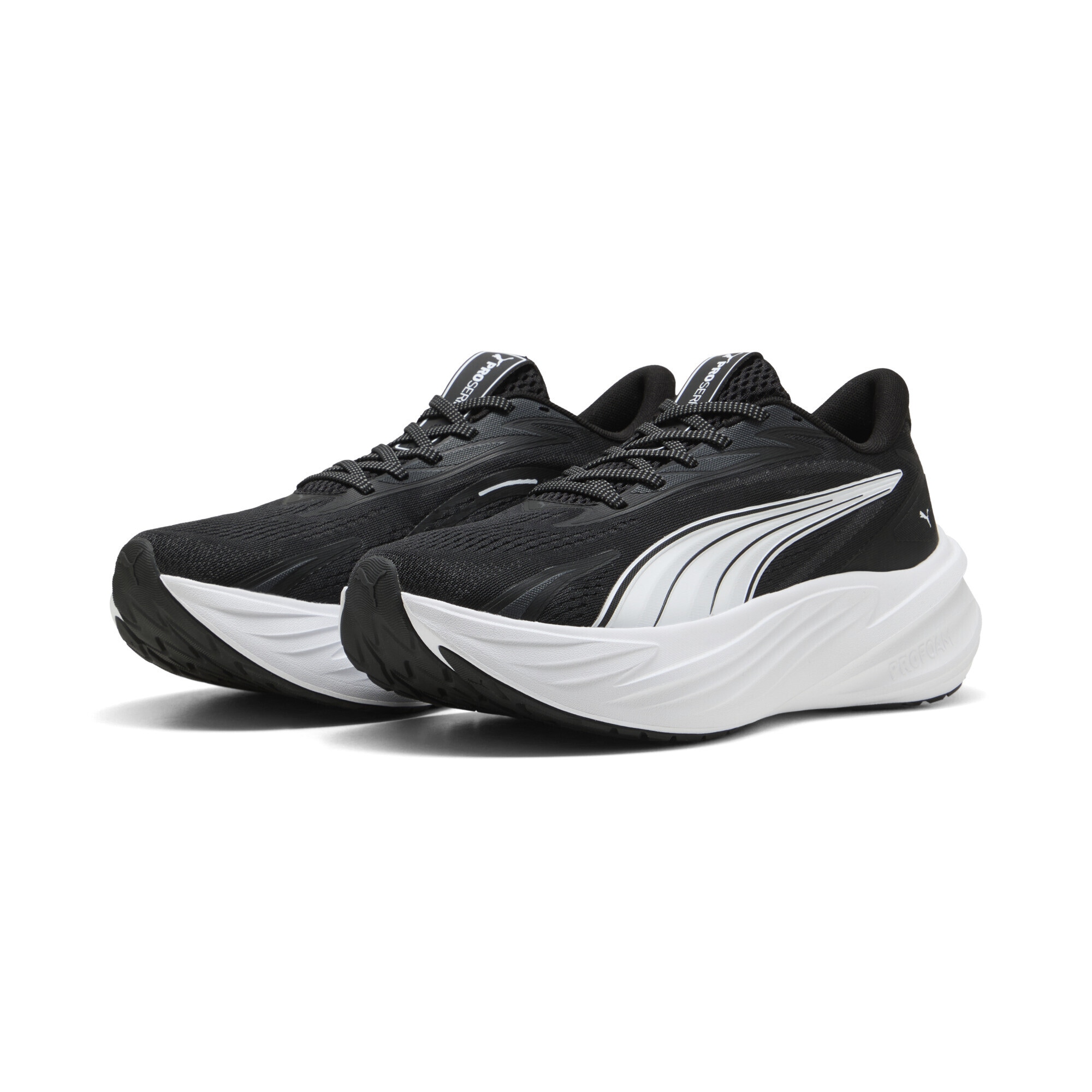 Trainingsschuh PUMA "Maxima Pro Laufschuhe Erwachsene", Herren, Gr. 41, schwarz, weiß, Obermaterial: Textil, Synthetik; Futter: Textil; Innensohle: Textil; Laufsohle: Gummi, Schuhe