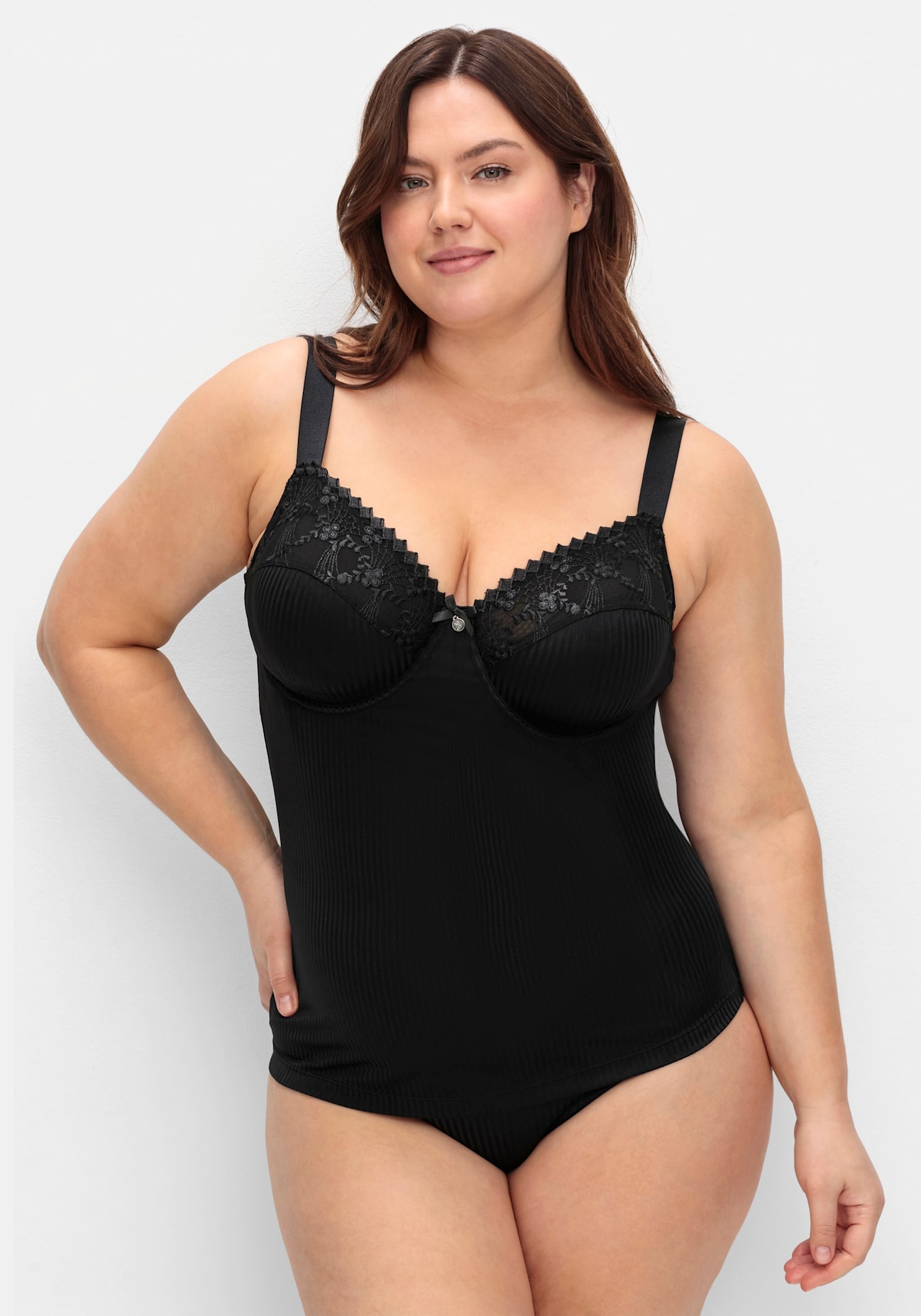 BH-Hemd SHEEGO, Damen, Gr. 11,5, Cup C, schwarz, 82% Polyamid, 18% Elasthan, BHs BH-Hemd