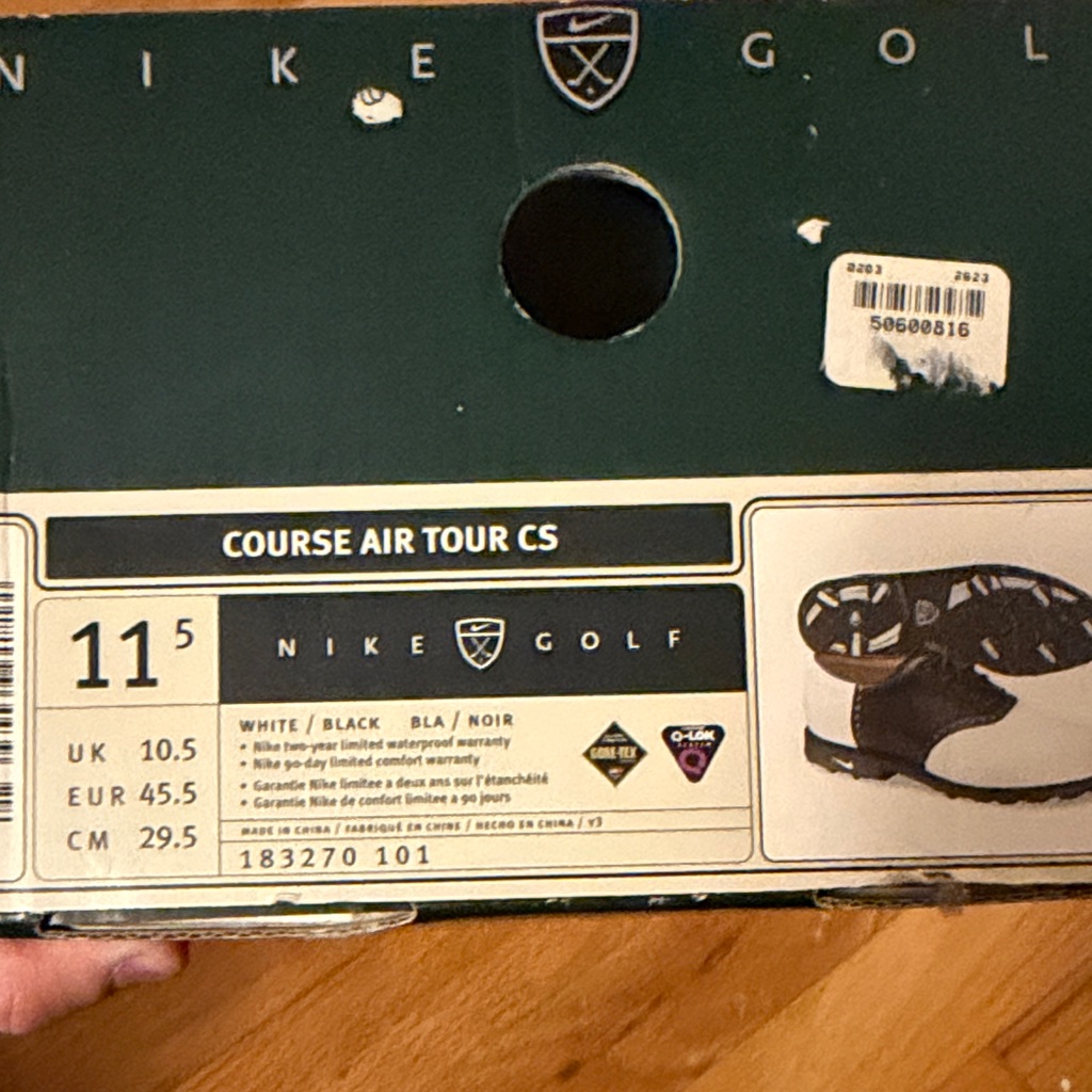 Nike Shoes | Brand New Nike Golf Course Air Tour Cs Shoes - White And Black Men’s 11.5 | Color: Black/White | Size: 11.5