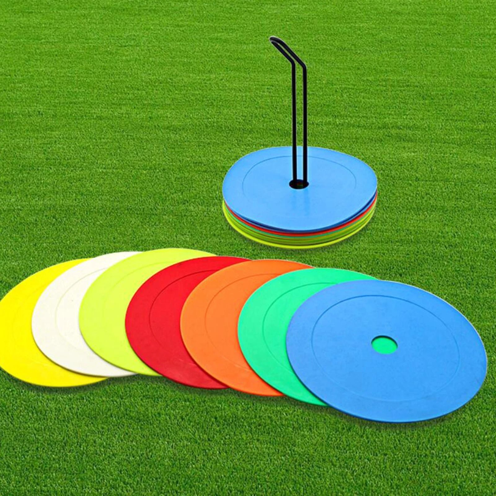 50 Piece Flat Training Cones Non Skid Sports Spot Markers Set 50 Pcs