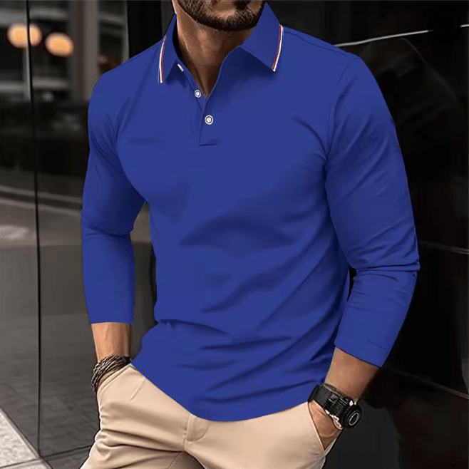 Mens Summer Long Sleeve Lapel Polo Shirt Breathable Casual Top 8 xl