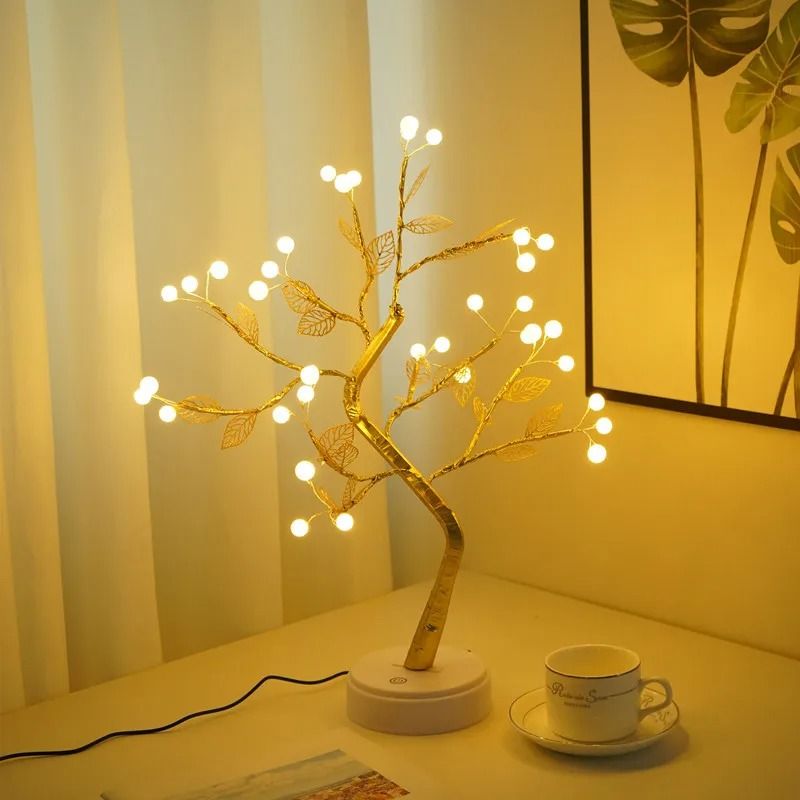 Decorative LED Bonsai Tree Table Lamp 36 Or 108 LEDs With Touch Control For Bedroom And Holiday Decor 108led Colorful
