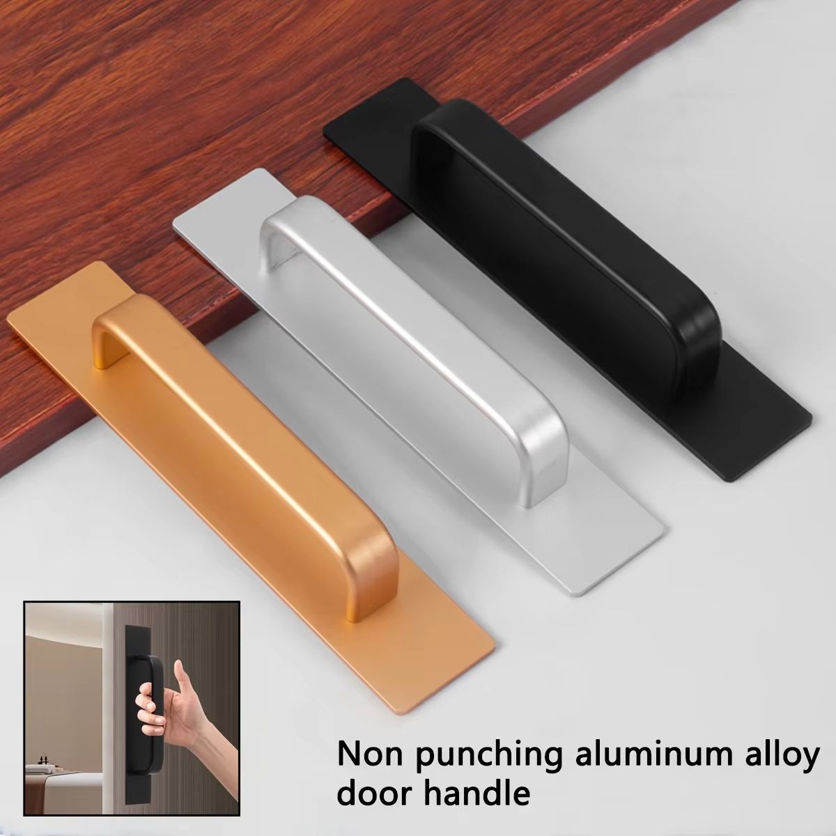Self Stick Adhesive Cabinet Handles Stainless Steel No Drill Easy Installation Pulls For Cabinets, Drawers & Appliance gold