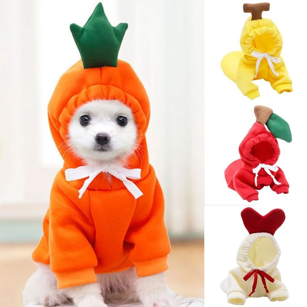 Cute Fruit Fleece Dog Hoodie For Small Dogs And Cats green s