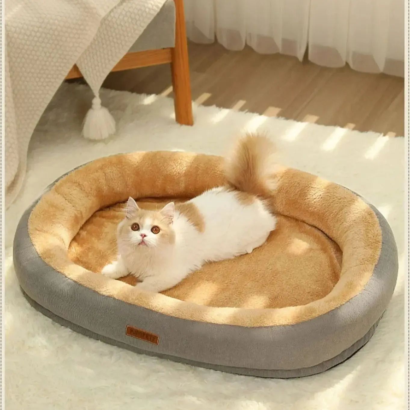 Warm Plush Winter Pet Bed blue xxl